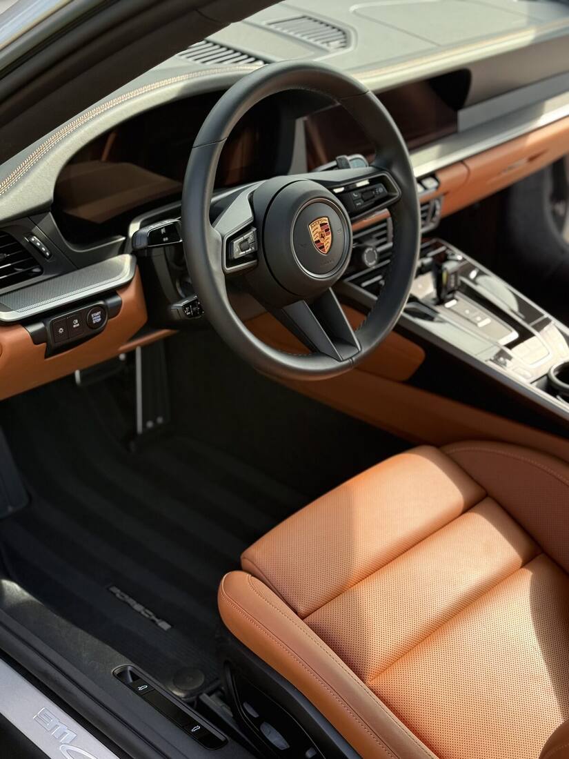 Porsche 911 leather interior after detailing