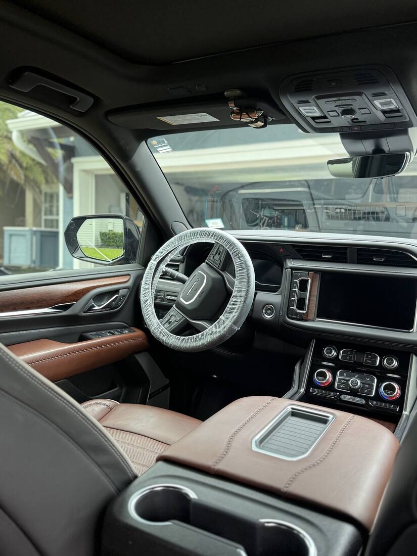 Luxury SUV leather interior after detailing