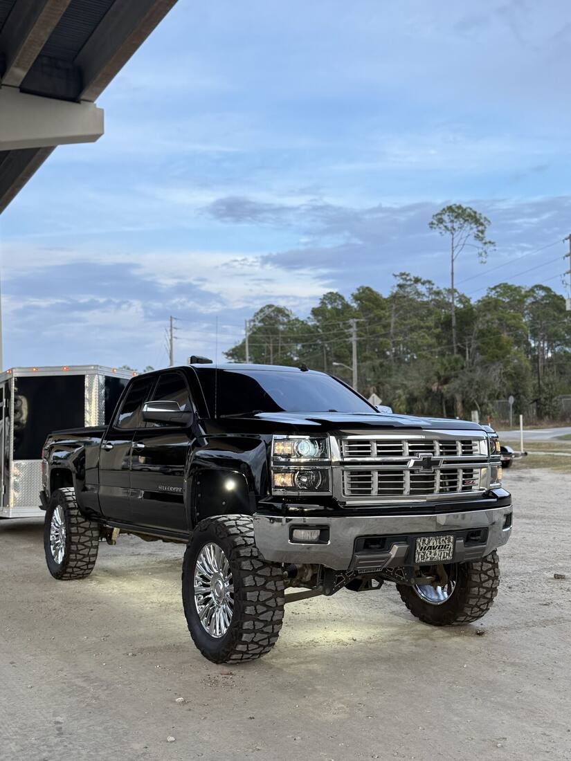 Lifted Chevy truck after a full detail