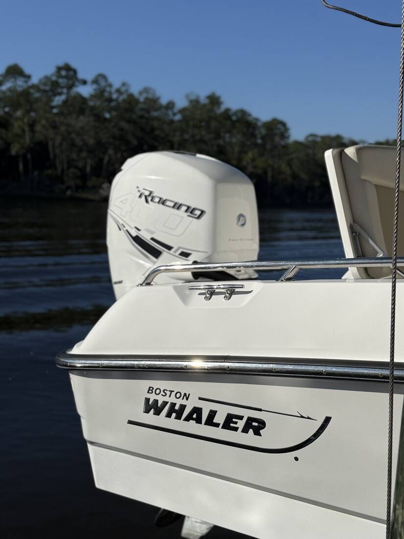 Boston Whaler cleaned on the water